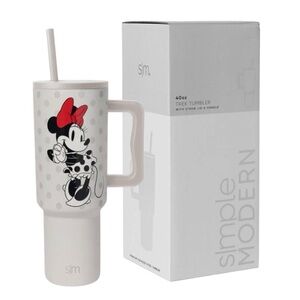 Simple Modern 40oz Minnie Mouse Trek Tumbler - White with Red Bow NIB